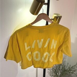 Livin COOL Yellow Cropped Tee